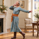 Robe Perrine Esquisse azur – vue 10 dans un appartement parisien