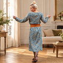 Robe Perrine Esquisse azur – vue 14 dans un appartement parisien