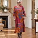Robe Perrine Graphique fauve – vue 1 dans un appartement parisien