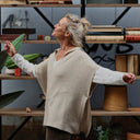 Poncho Erel — maille douce beige - Quintessence