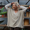 Poncho Erel — maille douce beige - Quintessence