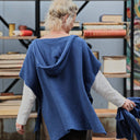 Poncho Erel — maille douce bleu indigo - Quintessence