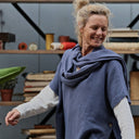 Poncho Erel — maille douce bleu jean - Quintessence