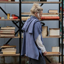 Poncho Erel — maille douce bleu jean - Quintessence