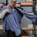 Poncho Erel — maille douce bleu jean - Quintessence