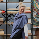 Poncho Erel — maille douce bleu jean - Quintessence