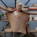 Poncho Erel — maille douce camel - Quintessence
