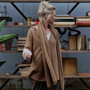 Poncho Erel — maille douce camel - Quintessence