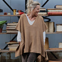 Poncho Erel — maille douce camel - Quintessence