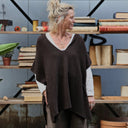 Poncho Erel — maille douce choco - Quintessence