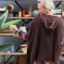 Poncho Erel — maille douce choco - Quintessence