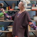 Poncho Erel — maille douce choco - Quintessence