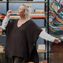 Poncho Erel — maille douce choco - Quintessence