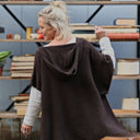 Poncho Erel — maille douce choco - Quintessence