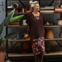 Poncho Erel — maille douce choco - Quintessence