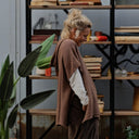 Poncho Erel — maille douce moka - Quintessence