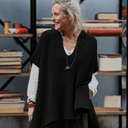 Poncho Erel — maille douce noir - Quintessence