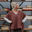 Poncho Erel — maille douce noisette - Quintessence