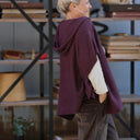Poncho Erel — maille douce prune - Quintessence