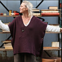 Poncho Erel — maille douce prune - Quintessence