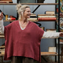 Poncho Erel — maille douce terracotta - Quintessence