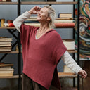 Poncho Erel — maille douce terracotta - Quintessence