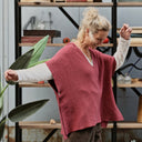 Poncho Erel — maille douce terracotta - Quintessence