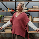 Poncho Erel — maille douce terracotta - Quintessence