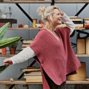 Poncho Erel — maille douce terracotta - Quintessence