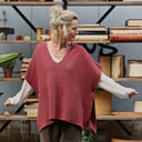 Poncho Erel — maille douce terracotta - Quintessence