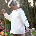 Poncho Pétronille — Jacquard ivoire & doré - Quintessence