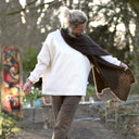 Poncho Pétronille — Jacquard ivoire & doré - Quintessence