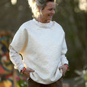 Poncho Pétronille — Jacquard ivoire & doré - Quintessence