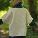 Poncho Pétronille — Jacquard ivoire & doré - Quintessence