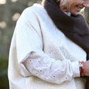 Poncho Pétronille — Jacquard ivoire & doré - Quintessence