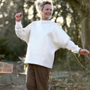 Poncho Pétronille — Jacquard ivoire & doré - Quintessence