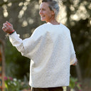 Poncho Pétronille — Jacquard ivoire & doré - Quintessence