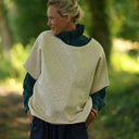 Poncho Pétronille — Jacquard ivoire & doré - Quintessence