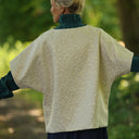 Poncho Pétronille — Jacquard ivoire & doré - Quintessence