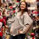 Poncho Pétronille — Laine vierge gris chiné - Quintessence