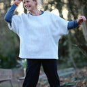 Poncho Pétronille — Laine vierge gris chiné - Quintessence