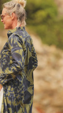 Robe Yuna -  satin de coton Ondée botanique