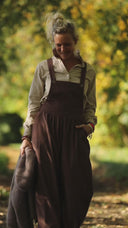 Salopette Isaure - velours milleraies moka