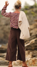 Jupe culotte Margot - velours milleraies Chocolat