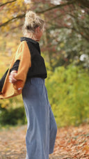 Jupe culotte Margot - velours côtelé bleu officier