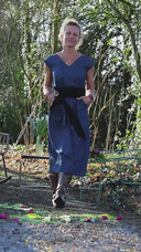 Robe Louison - jean de coton léger bleu brut