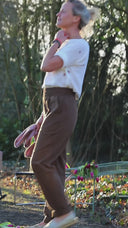 Pantalon Eliot - Sergé de coton chocolat