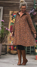 Robe Carole – Velours milleraies léopard