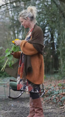 Robe Edonie coupe midi - Satin de coton Pavot Ocre