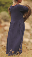 Robe Louisa double gaze de coton marine